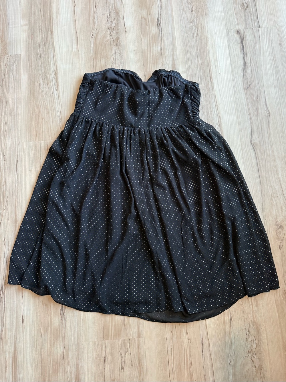 Lane Bryant Black & Gold Polka Dot Strapless Cocktail Dress Size 14 - Picture 5 of 9